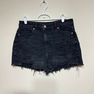 American Eagle Black Mom Shorts Distressed 8 Women